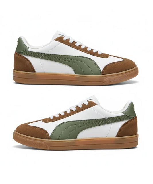 Club 5v5 Inspired SD Street Sneakers (White & Mustard Green)