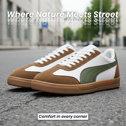 Club 5v5 Inspired SD Street Sneakers (White & Mustard Green)