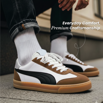 Club 5v5 Lux Inspired Sneakers For Men (White & Black)