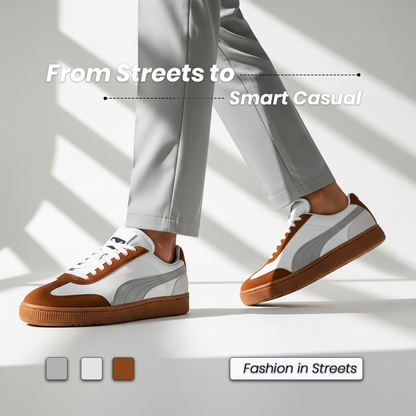 Club 5v5 Lux Inspired Sneakers For Men (White & Grey)