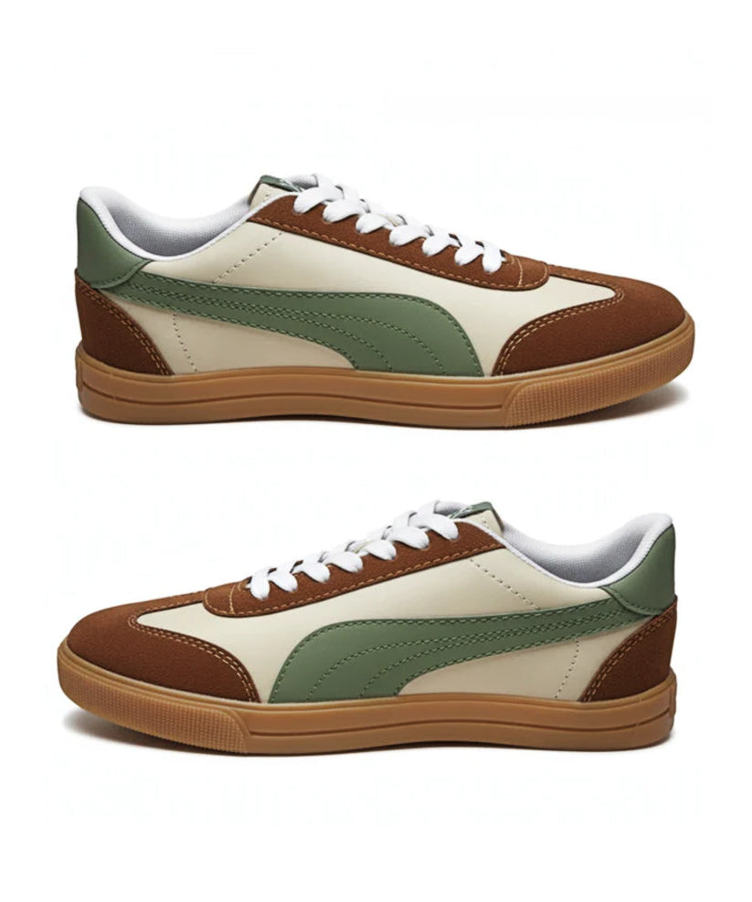 Club 5v5 Lux Inspired Sneakers For Men & Women (Beige & Mustard Green)